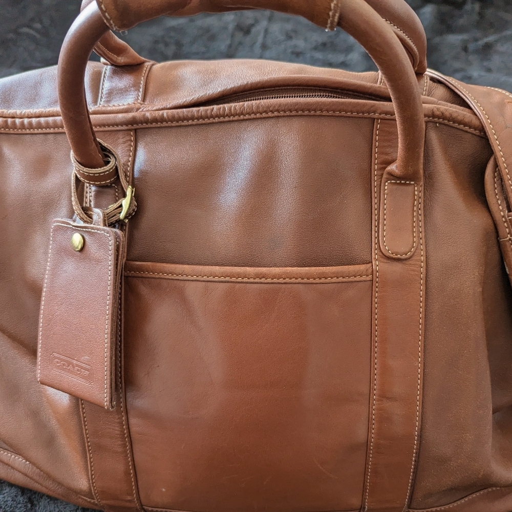 Coach Vintage Brown Leather Weekender Bag
